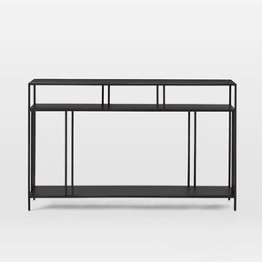 Consola VENEDIK, negru, PAL melaminat/metal, 110x30x78 cm