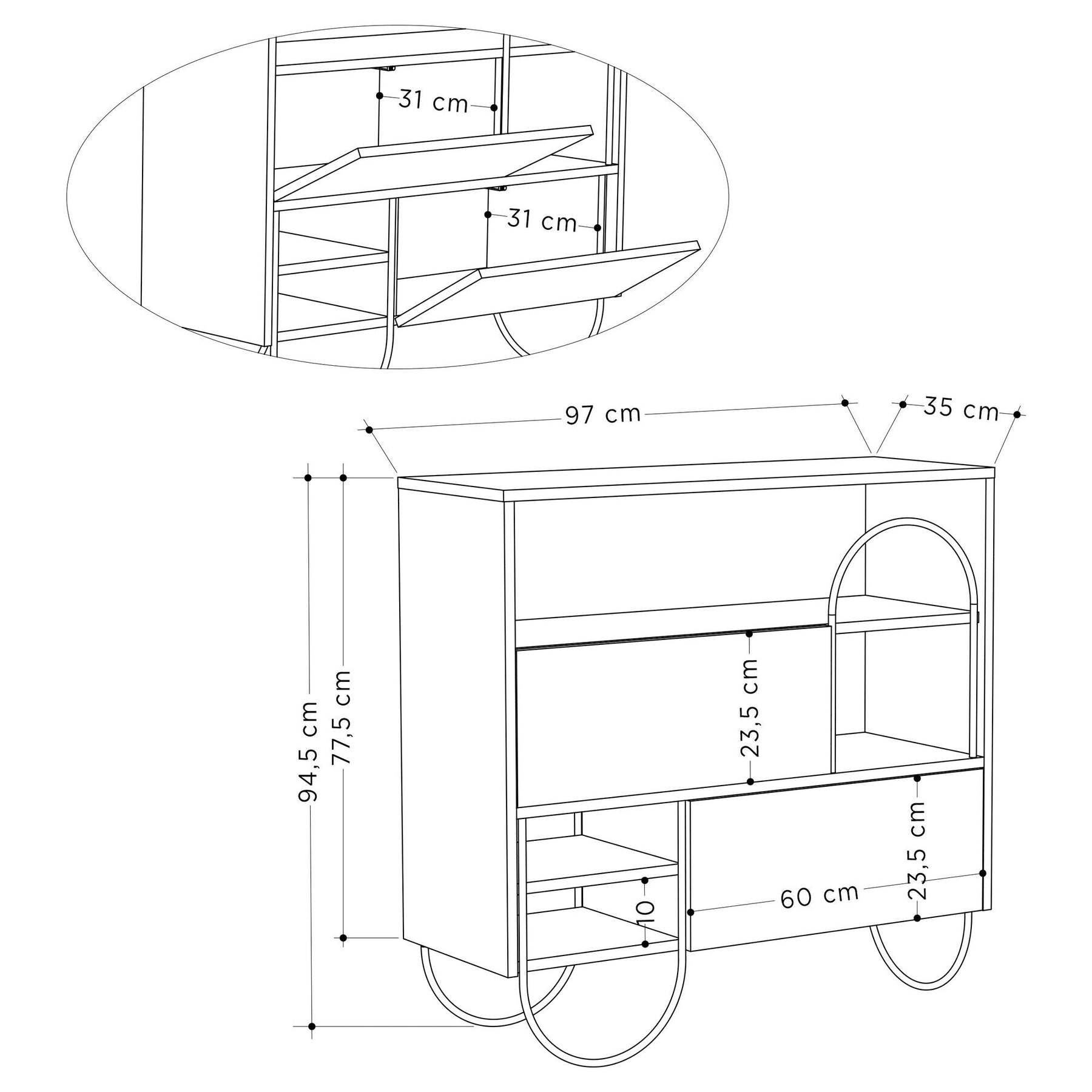 dulap de incaltaminte norfolk grey 779hms4126