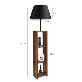 Lampadar AYD-3153, negru, stejar natural, 38x150 cm