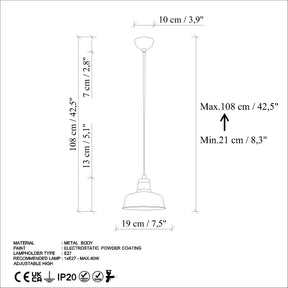 Lustra 795LMG1214, metal, 19x21-108 cm