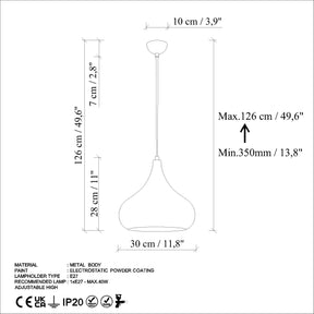 Lustra SAGLAM 3774, metal, 30x35-126 cm