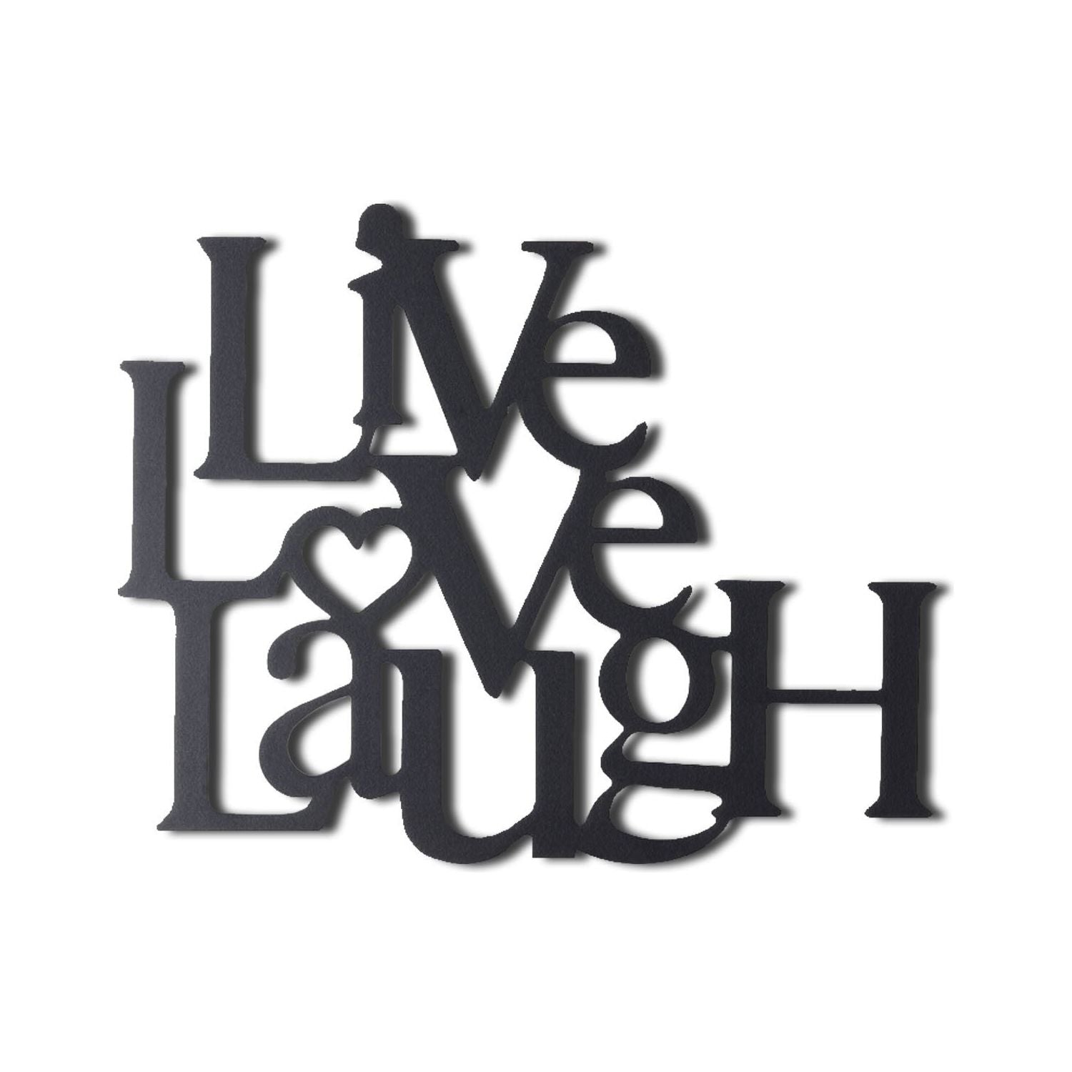 Accesoriu decorativ de perete Little Love Laugh, 100% metal, negru, 40x49 cm