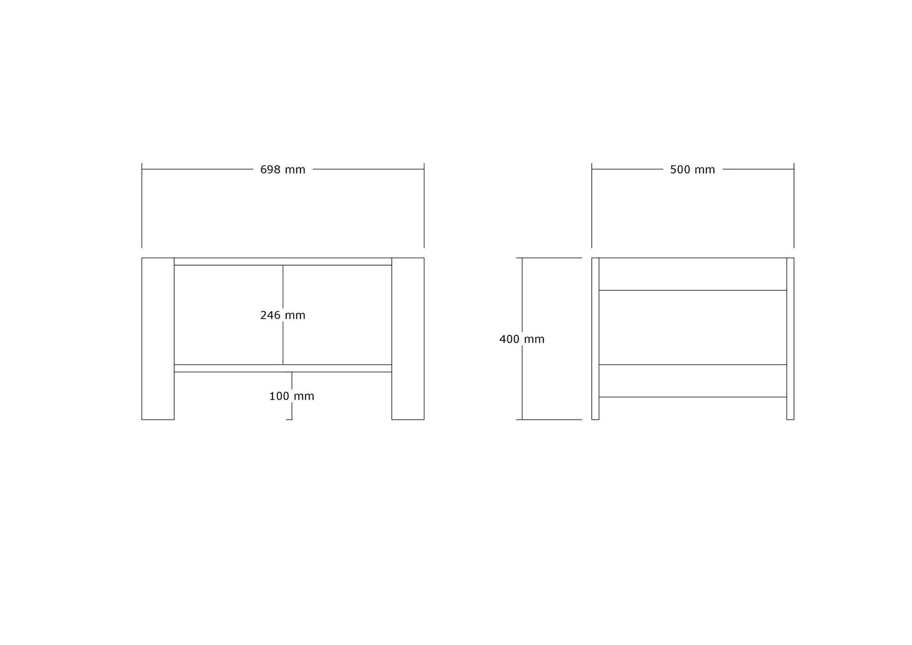 Masuta cafea HERB, nuc, PAL melaminat, 70x50x40 cm