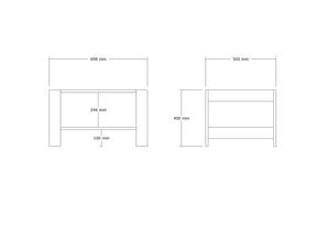 Masuta cafea HERB, nuc, PAL melaminat, 70x50x40 cm