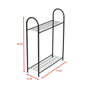 Etajera 835PUQ6288, negru, metal, 86x23x70 cm