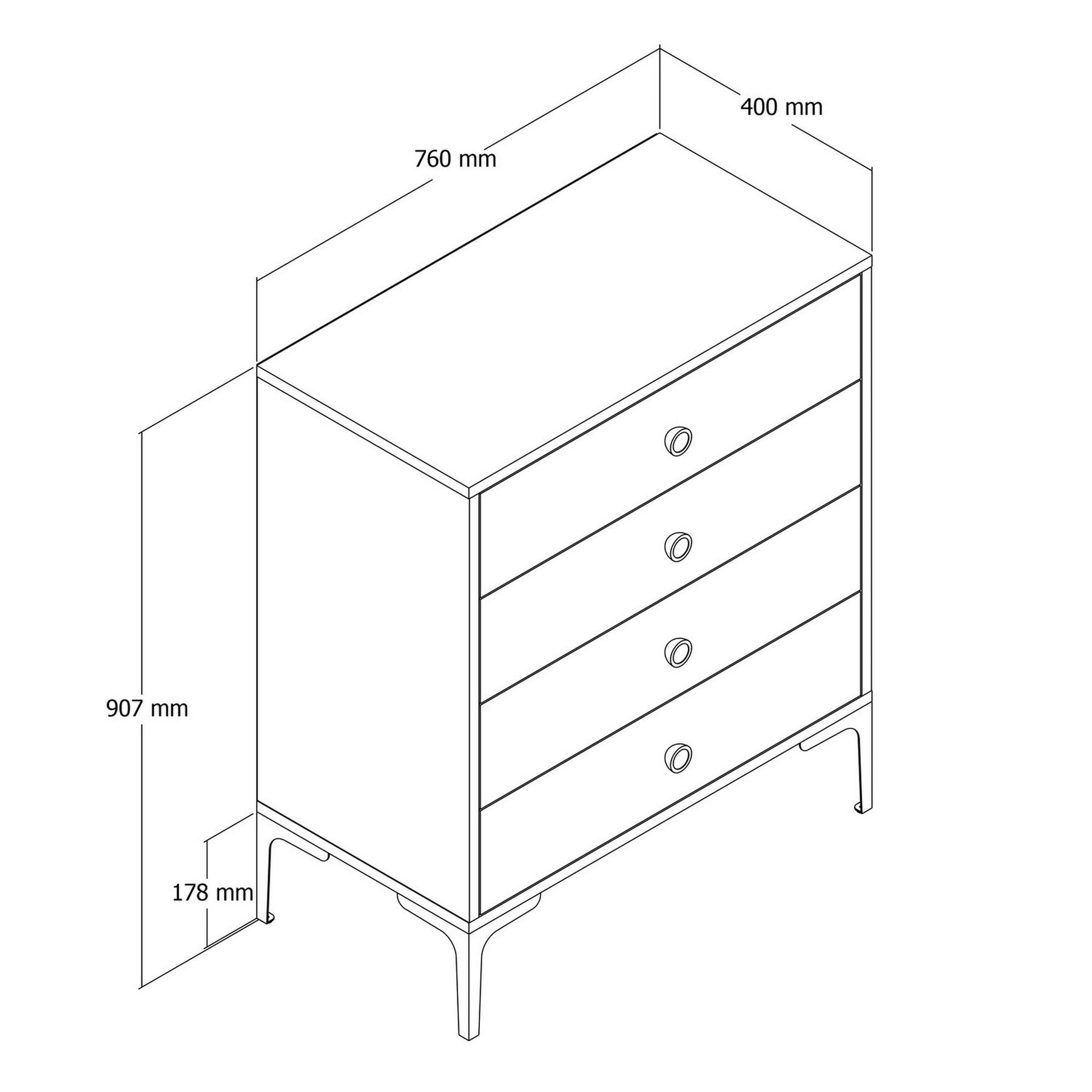 Comoda LIZBON 538, alb cu efect de marmura/maro, PAL, 76x40x91 cm