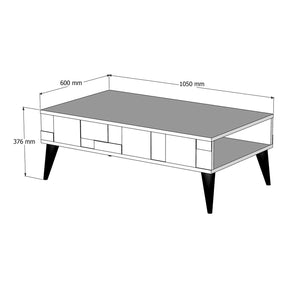 Masuta de cafea Madrid, 100% PAL melaminat, nuc/antracit, 105x38x60 cm