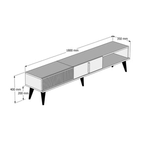 Suport TV Milan, 100% PAL melaminat, nuc, 180x40x35 cm