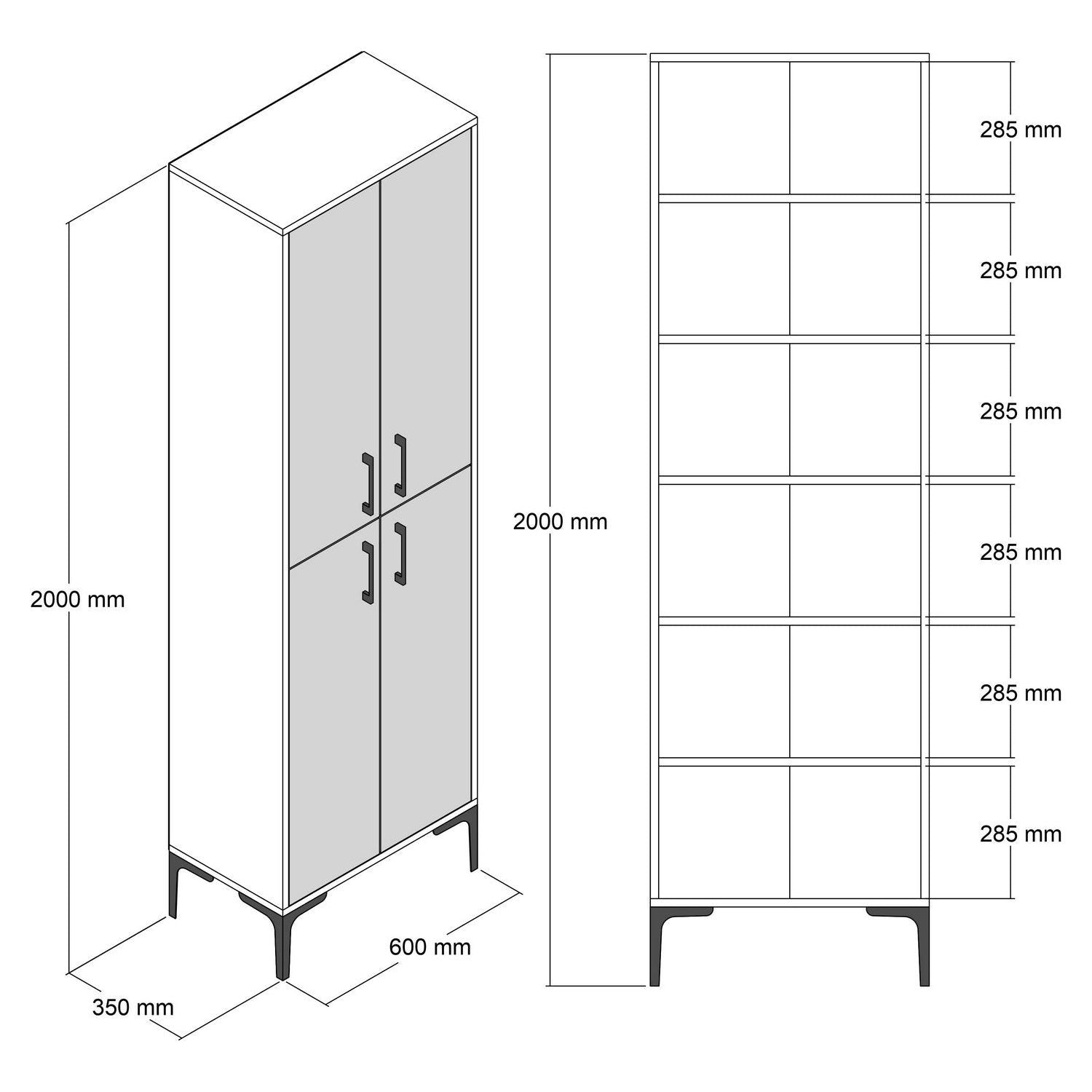 Dulap baie Berlin A, nuc, PAL melaminat 100%, 60x200x35 cm