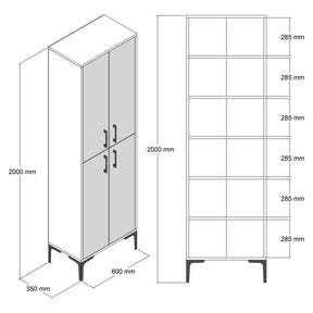 Dulap baie Berlin A, nuc, PAL melaminat 100%, 60x200x35 cm