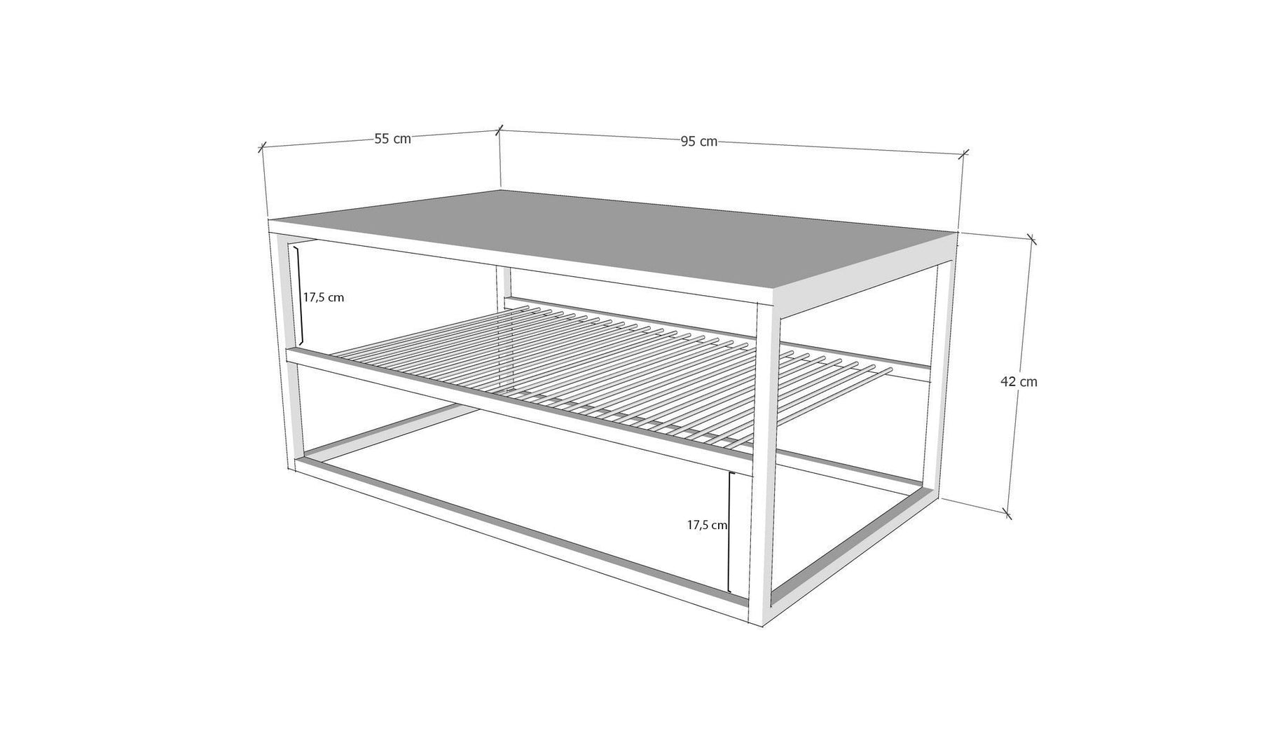 Masuta cafea ASUDE, crem cu efect de marmura/negru, PAL melaminat/metal, 95x55x42 cm