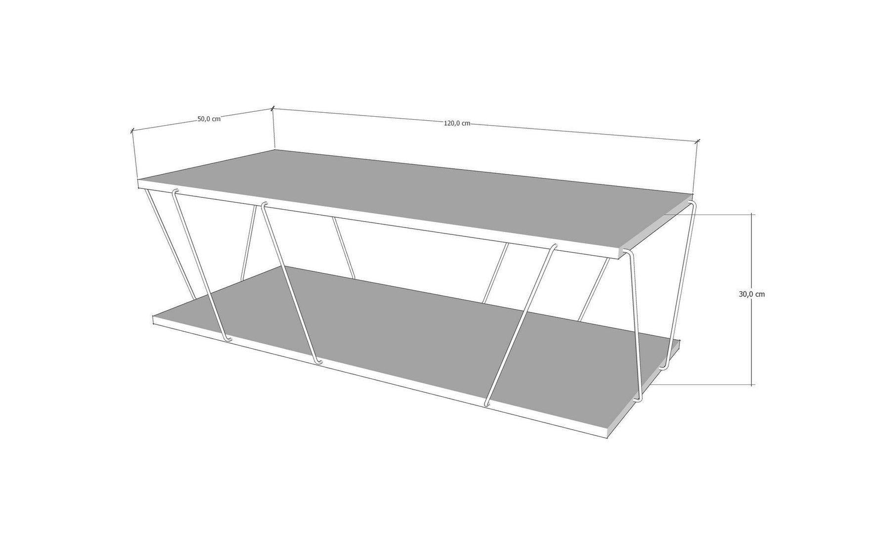 Masuta cafea LABRANDA, bej cu efect de marmura/negru, PAL melaminat/metal, 120x50x30 cm