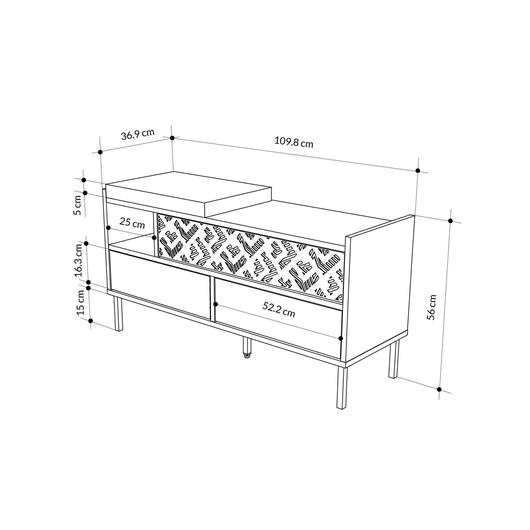 Pantofar HEATON, stejar alb, PAL melaminat/metal, 111x37x57 cm