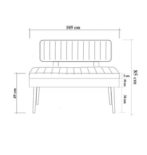 Bancheta VINA 1070, stofa clasica verde, 90x39x40 cm