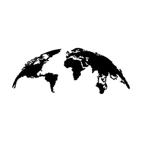 Decoratiune perete WORLD MAP MEDIUM, negru, metal, 120x47 cm