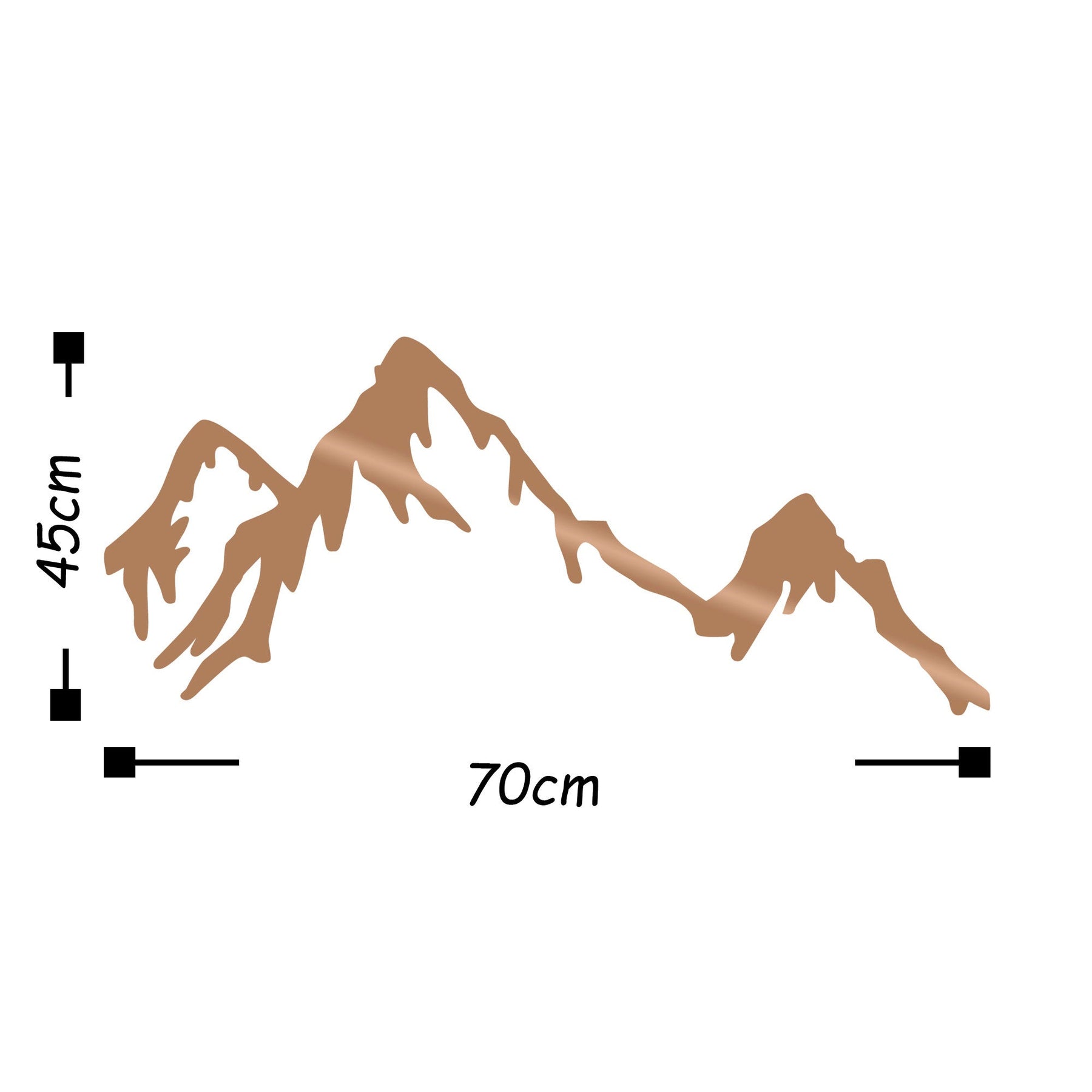 Decoratiune perete Mountain, cupru, metal, 70x45 cm