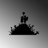 Decoratiune perete BANKSY - 2, negru, metal, 52x70 cm