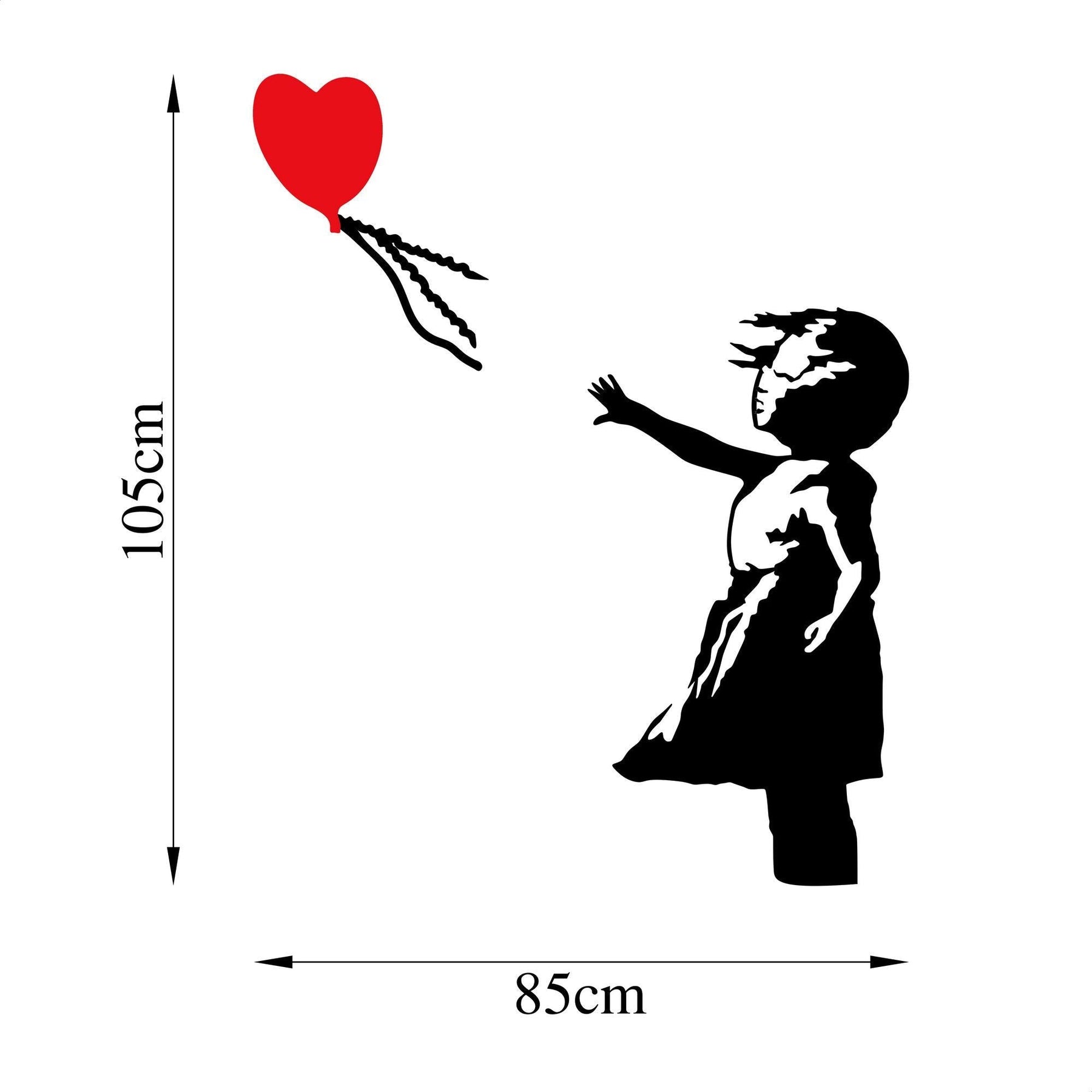 Decoratiune perete Banksy - 13, negru/rosu, metal 100%, 105x85 cm