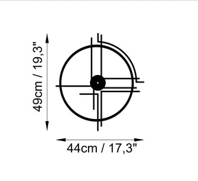 Ceas de perete 891TNL2458, negru, metal, 49x44 cm