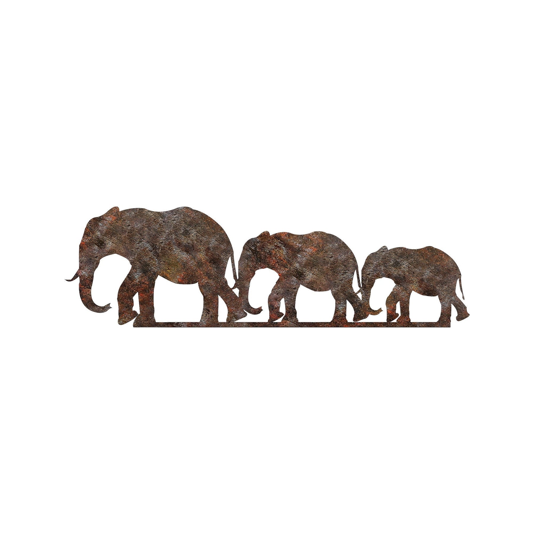 Decoratiune perete RUSTY ELEPHANT 1, maro, metal, 50x15 cm