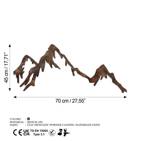 Decoratiune perete RUSTY MOUNTAIN, maro, metal, 70x45 cm