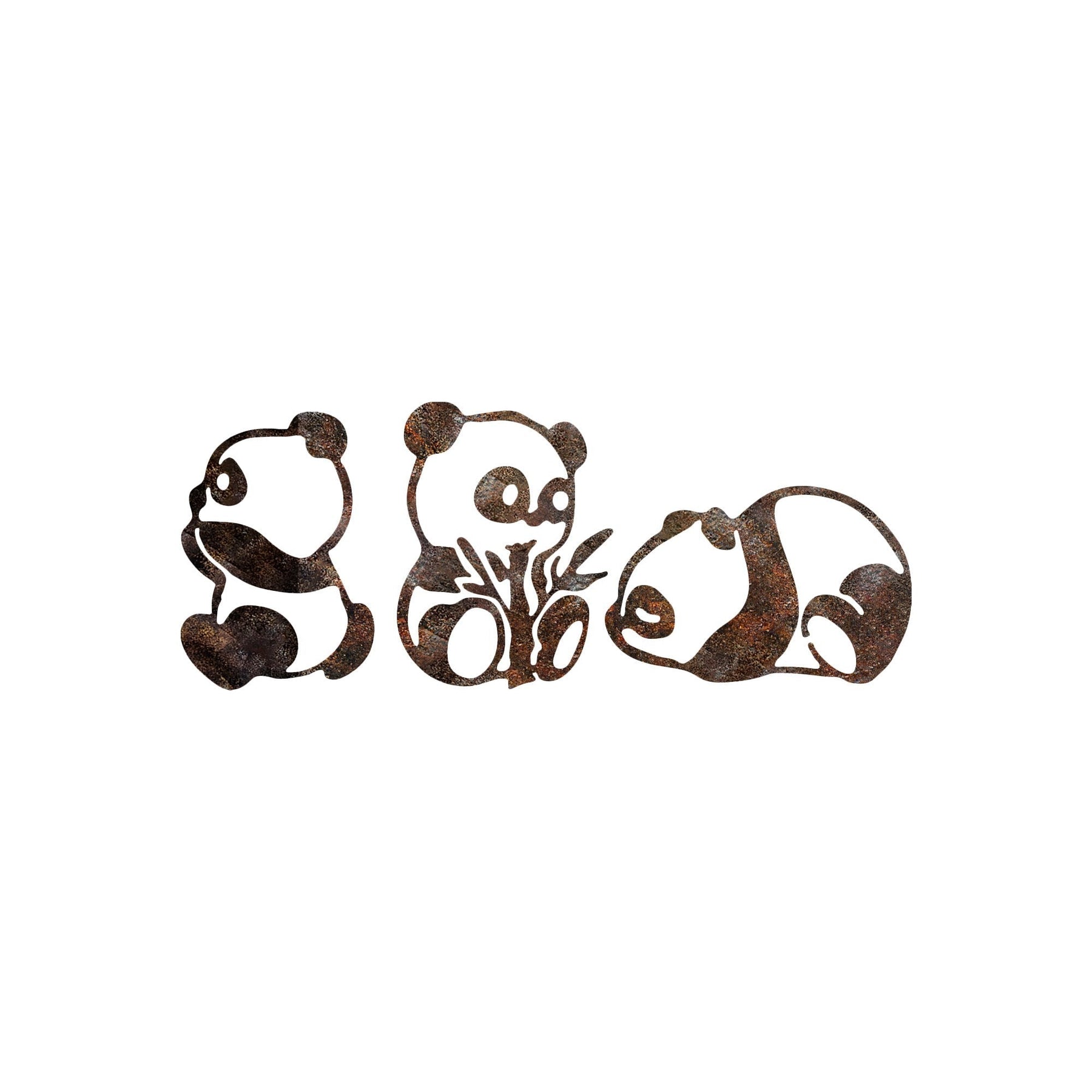 Decoratiuni perete RUSTY PANDA, maro, metal