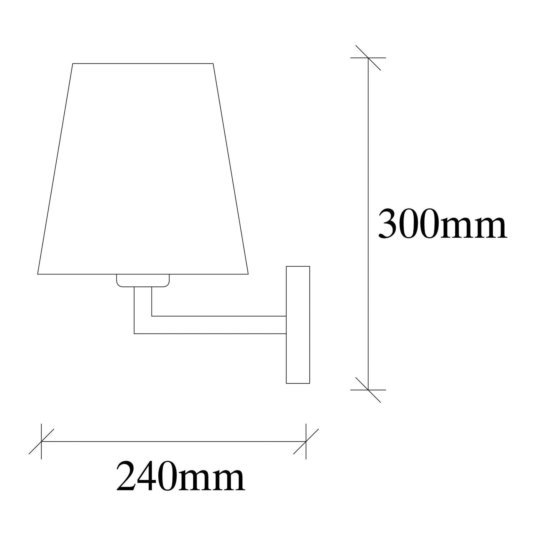 Lampa de perete Profil - 4656, negru/bej, fier/material textil, 18x24 cm