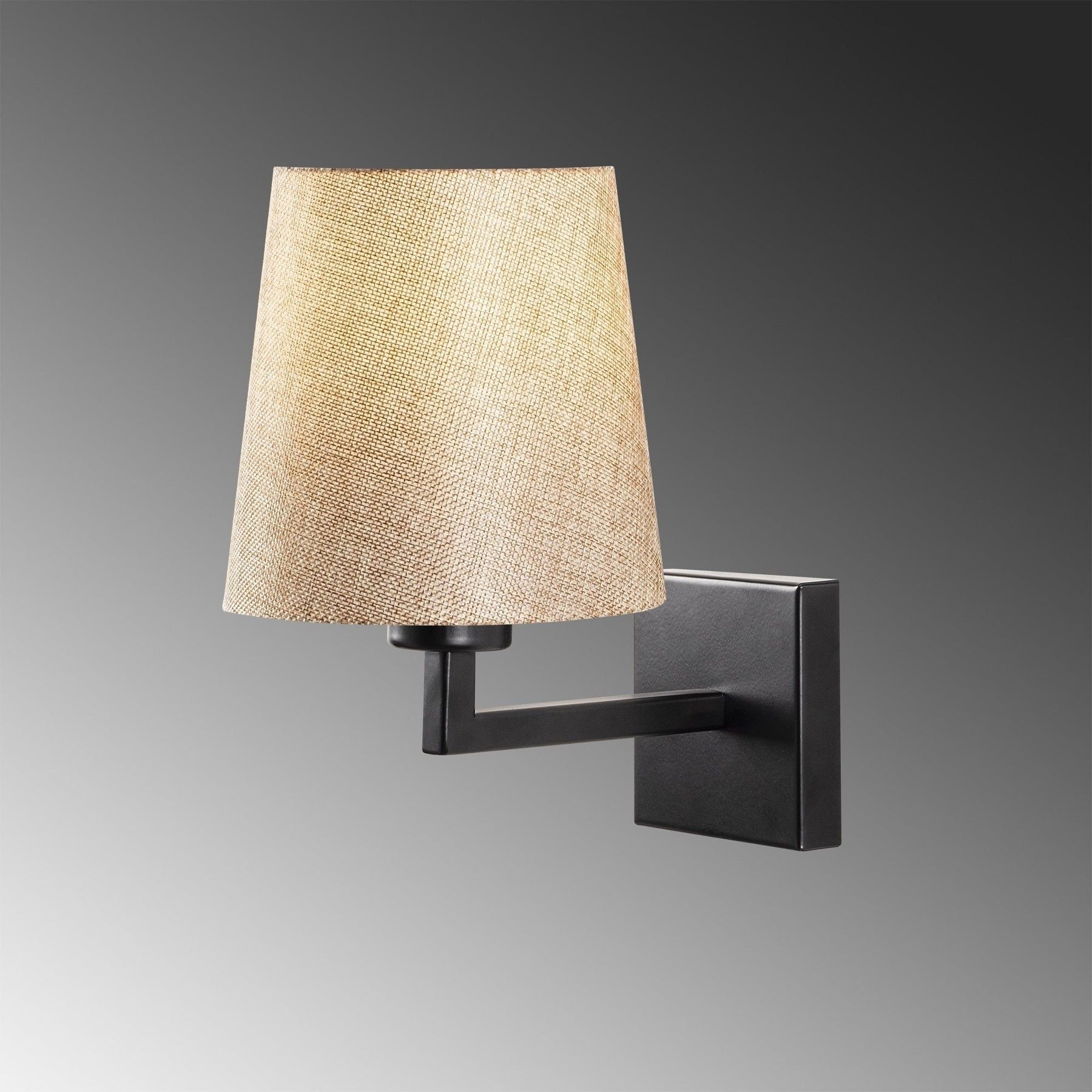 Lampa de perete Profil - 4656, negru/bej, fier/material textil, 18x24 cm