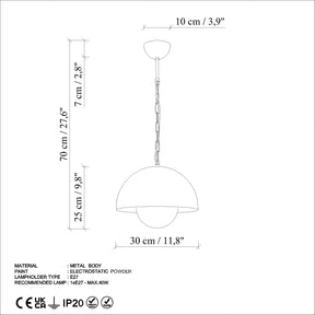 Lustra KURE 2676, albastru, metal, 30x70 cm