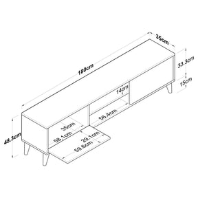 Comoda TV A9 - 220, alb, pal melaminat, 180x48x35 cm