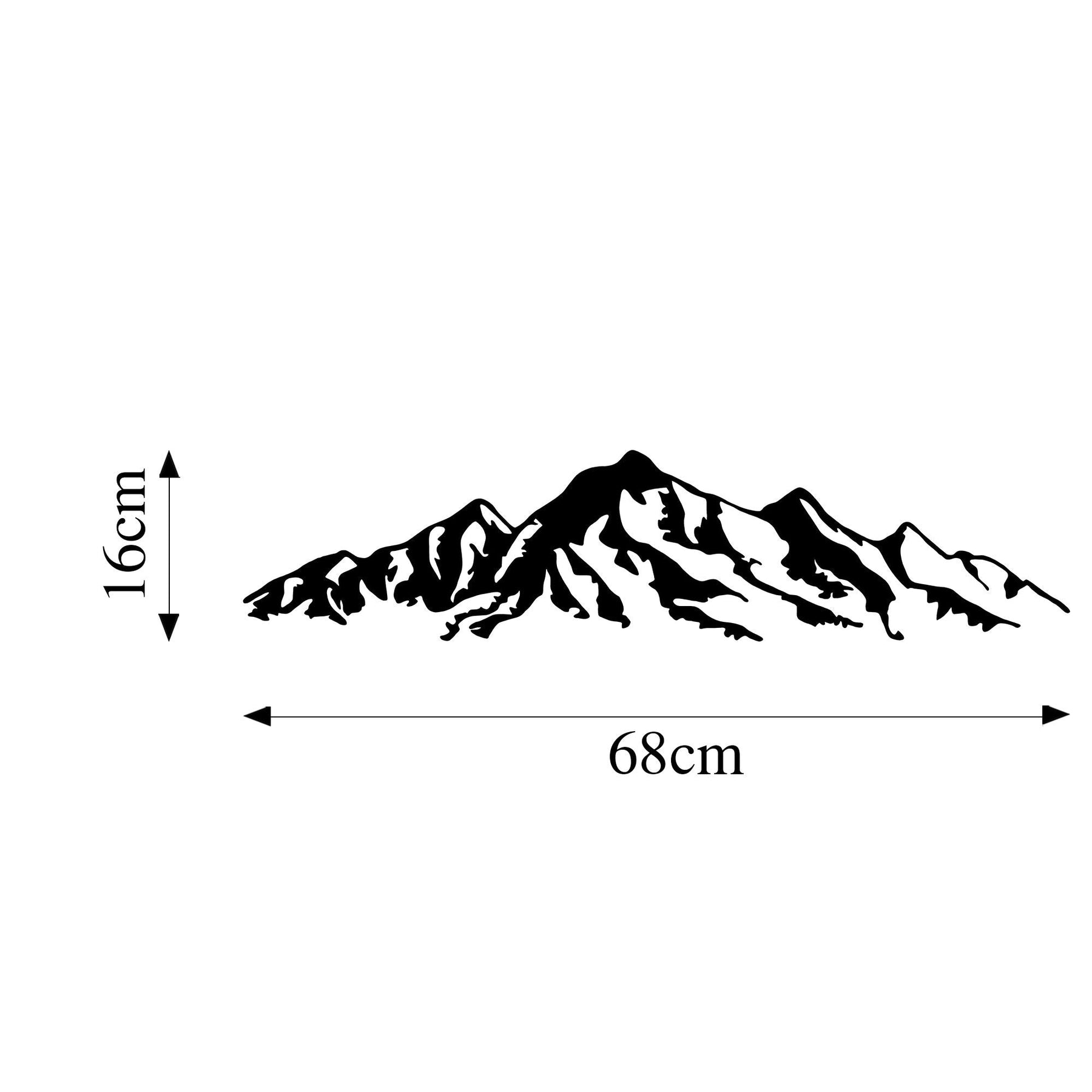 Decoratiune perete Mountain - 285, negru, metal, 68x16 cm