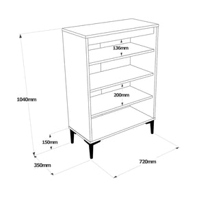 Comoda AR10 - KA, stejar/antracit, PAL melaminat 100%, 72x104x35 cm