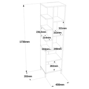 Dulap de baie VI1-W, alb, 100% PAL melaminat, 45x35,5x173,6 cm