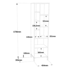 Dulap de baie VI2-WK, nuc/alb, 100% PAL melaminat, 45x35,5x173,6 cm