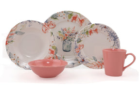 Set de cina D32, 30 piese, multicolor, portelan