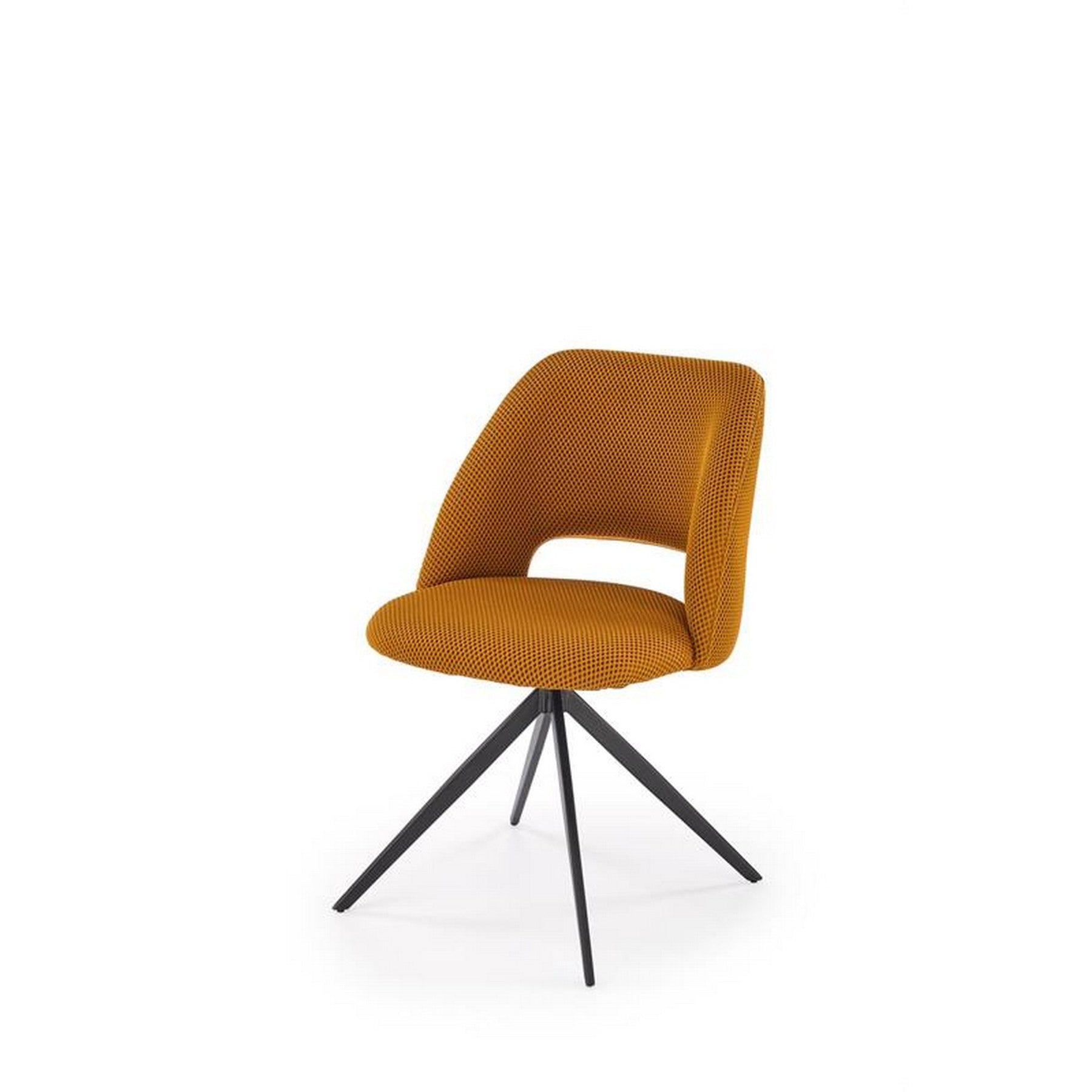 Scaun rotativ K546, galben/negru, panza/metal, 52x60x79 cm