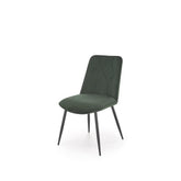 Scaun K539, verde inchis/negru, stofa catifelata/metal, 50x62x84 cm