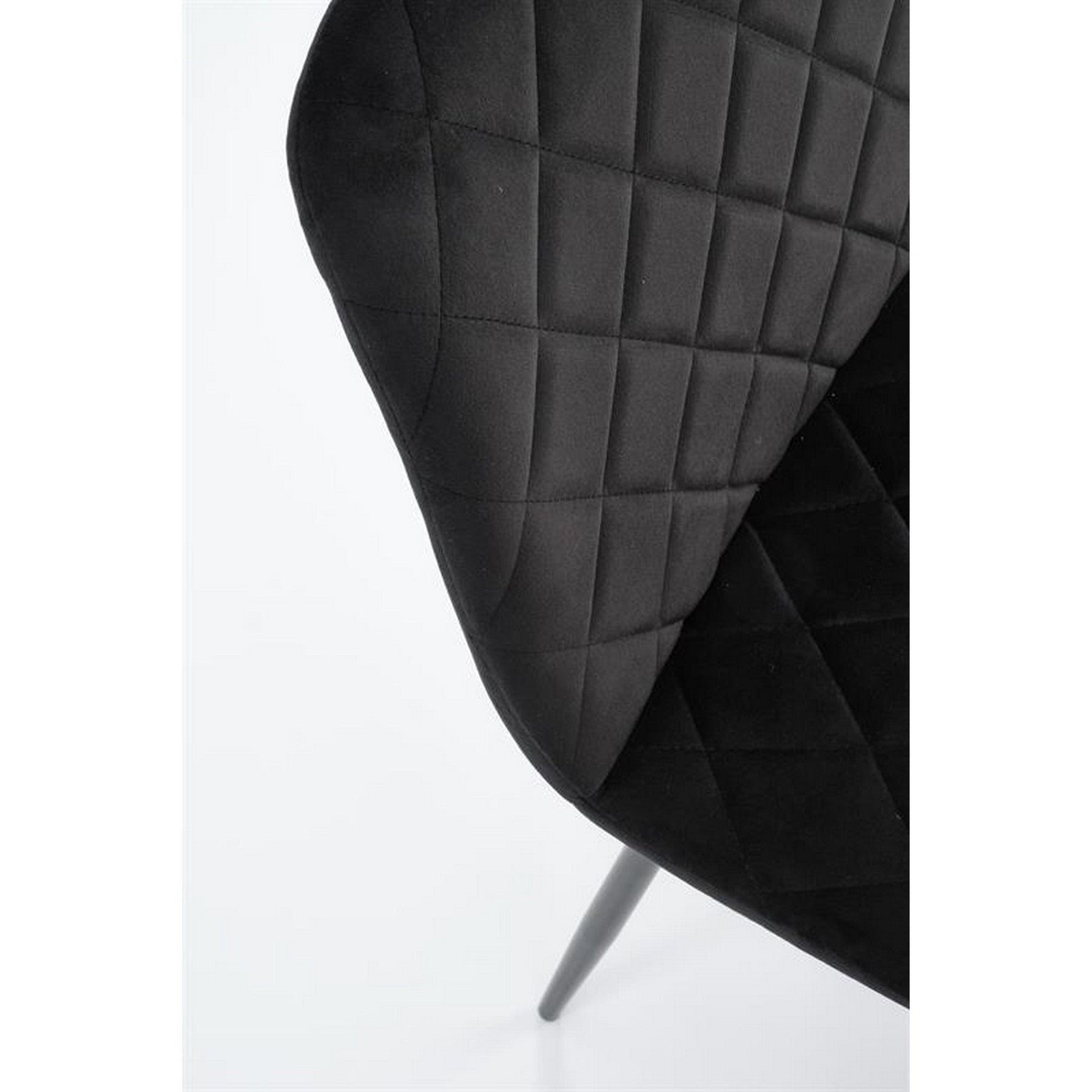 Scaun K525, negru, stofa catifelata/metal, 45x55x89 cm