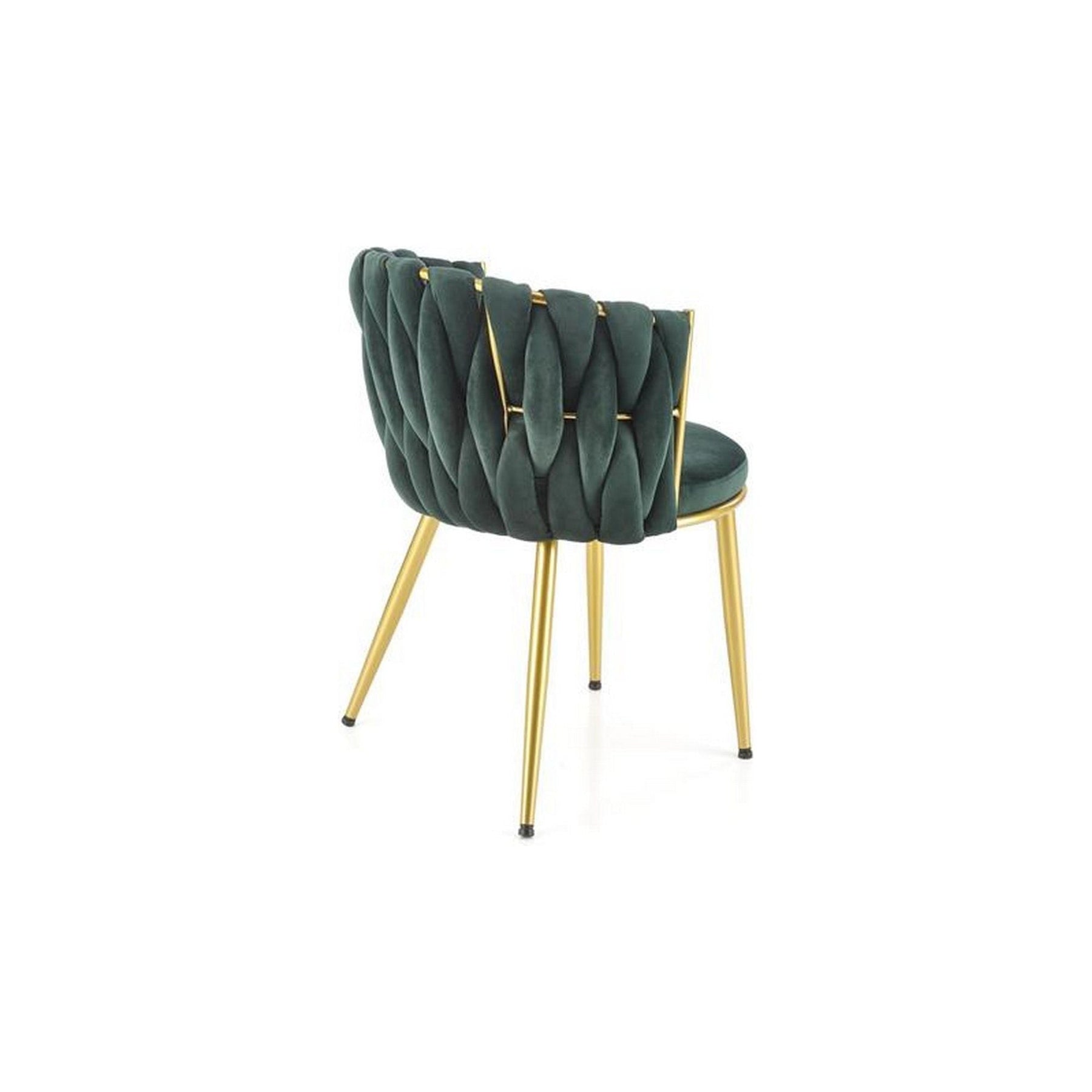 Scaun K517, verde inchis/auriu, stofa catifelata/metal, 57x60x79 cm