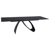 Masa extensibila DIUNA, negru, sticla/metal, 160/240x90x77 cm