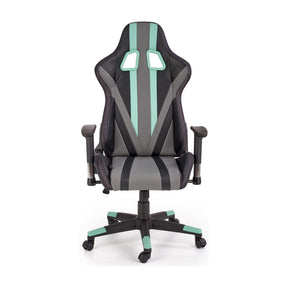 Scaun gaming FACTOR, negru/gri/verde, piele ecologica/material textil, 68x69x121/131 cm