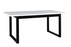 Masa extensibila IKON 3, alb/negru, lemn de fag/PAL, 140/180x80x78 cm