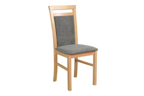 Scaun MILANO 5, stejar grandson/gri inchis - Aston 6, lemn de fag/stofa clasica, 43x40x93 cm