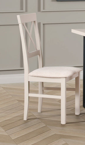 Scaun NILO 14, casmir/bej - Aragon 03, lemn de fag/stofa clasica, 43x40x97 cm