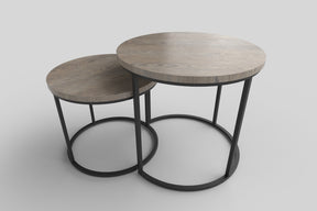 Set 2 mese de cafea Oreo, Ø43/53XH35/45 CM