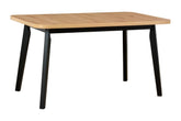 Masa extensibila OSLO 6, stejar artisan/negru, PAL laminat, 140/180x80x75 cm