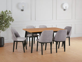 Masa extensibila OSLO 8, stejar/negru, 160/200x90x75 cm