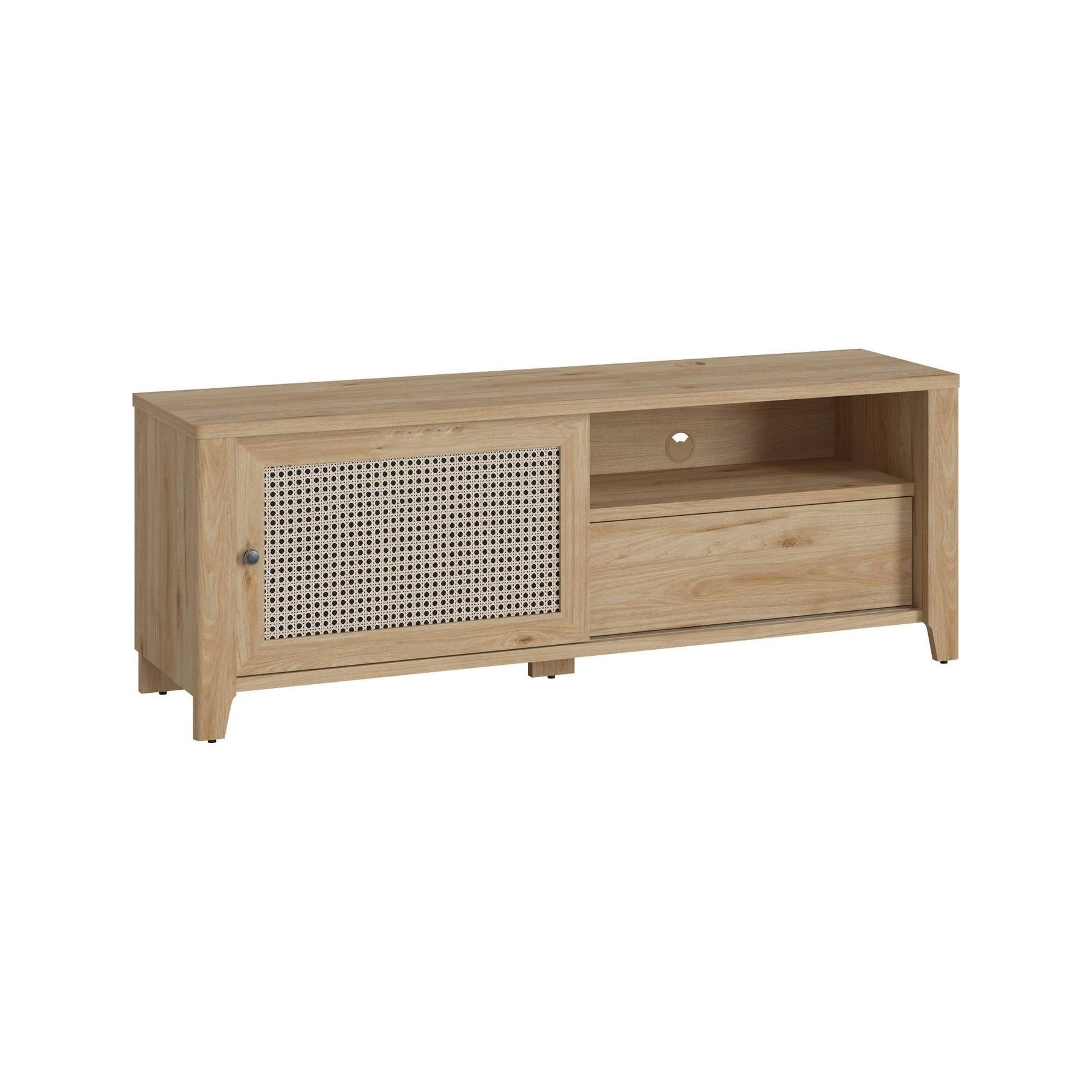 Comoda TV PARILLA, stejar, PAL laminat/MDF, 158x42x57 cm