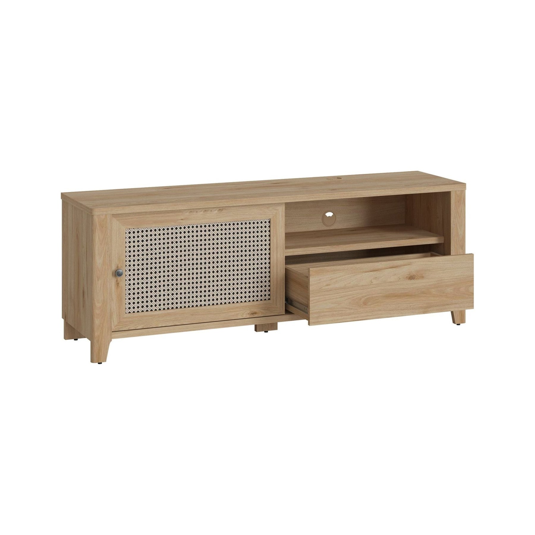 Comoda TV PARILLA, stejar, PAL laminat/MDF, 158x42x57 cm