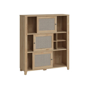 Comoda PARILLA, stejar, PAL laminat/MDF, 129x42x150 cm